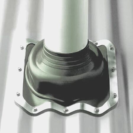 FLASHING #4, 75-175mm PIPE 280 x 280mm BASE, GREY PREM