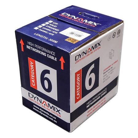 CABLE, CAT6 UTP SOLID, 250MHz LSZH, 23AWG 4 PAIR, 305m, BLUE