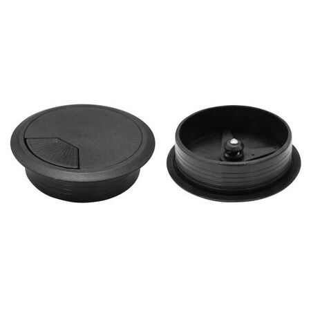 DESK GROMMET, 80mm BLACK (10)