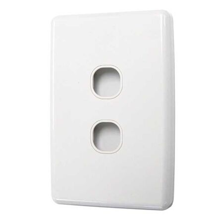 SWITCH PLATE ONLY, NO MECHS 2 GANG WITH COVER, WHITE
