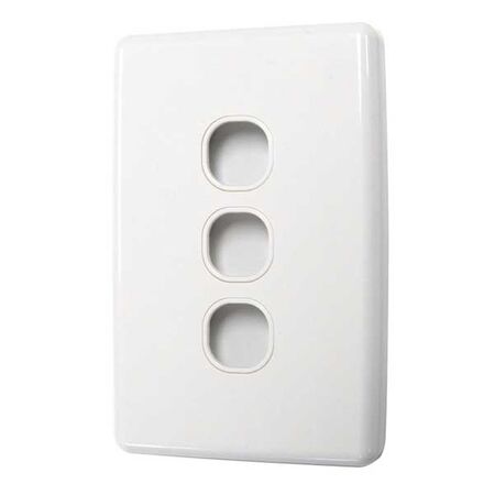 SWITCH PLATE ONLY, NO MECHS 3 GANG WITH COVER, WHITE