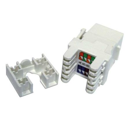 JACK, CAT5E KEYSTONE, 8P8C 110 TERMINATION, WHITE
