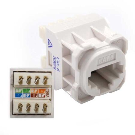 JACK, CAT5E, AUS, 8P8C, WHITE K/110 TERMINATION, (50)