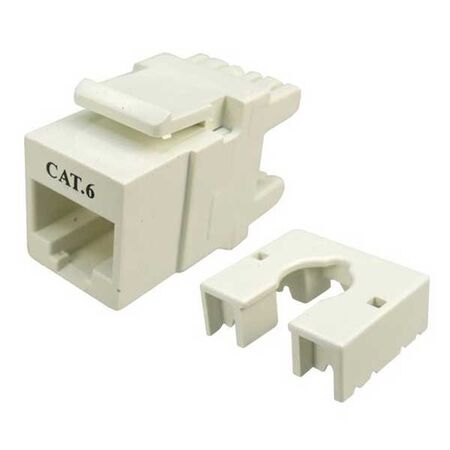 JACK, CAT6 KEYSTONE, 8P8C 110 TERMINATION, WHITE