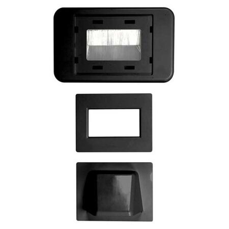 WALL PLATE, COMBINATION FLUSH AND BULL NOSE BRUSH, BLACK