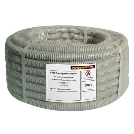 CONDUIT, FLEX, 20mm x 10m GRY PVC MD