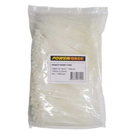 CABLE TIE, NYLON - NATURAL 150mm x 3.6mm [1000] PACK