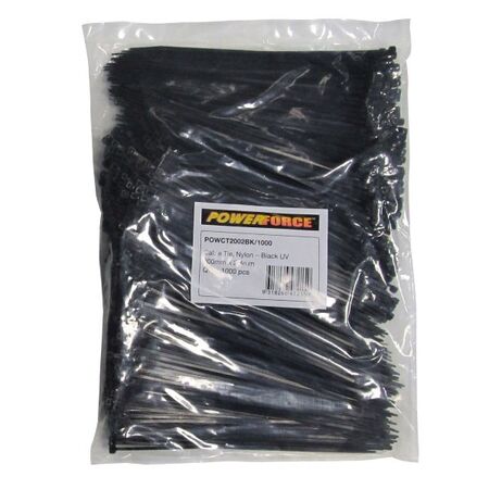 CABLE TIE, NYLON - BLACK UV 200mm x 2.8mm [1000] PACK