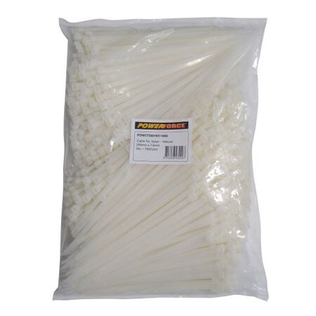 CABLE TIE, NYLON - NATURAL 280mm x 7.6mm [1000] PACK