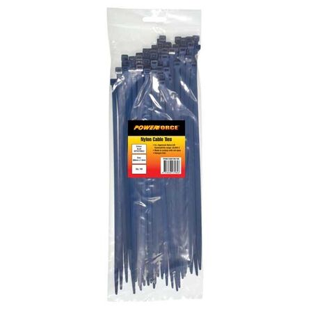 CABLE TIE, NYLON - DETECTABLE BLUE, 380mm x 7.6mm [100] PACK