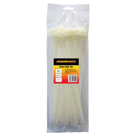 CABLE TIE, NYLON - NATURAL 380mm x 7.6mm [100] PACK