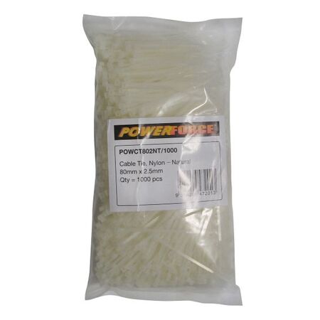 CABLE TIE, NYLON - NATURAL 80mm x 2.5mm [1000] PACK