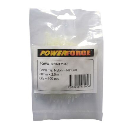CABLE TIE, NYLON - NATURAL 80mm x 2.5mm [100] PACK