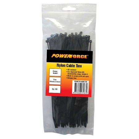 CABLE TIE, NYLON - BLACK UV 914mm x 4.8mm [100] PACK