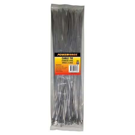 CABLE TIE, 316 STAINLESS STEEL 520mm x 4.6mm [100] PACK
