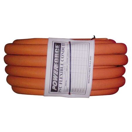 PVC FLEXIBLE CONDUIT, D/WIRE ORANGE, 20mm x 30m