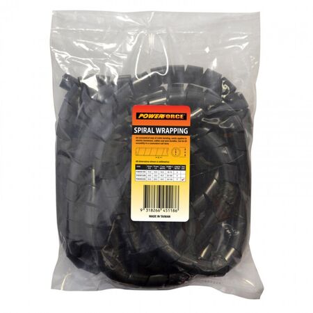 SPIRAL WRAPPING BLK 20mm x 5m ROLL 20-100mm WRAPPING RANGE
