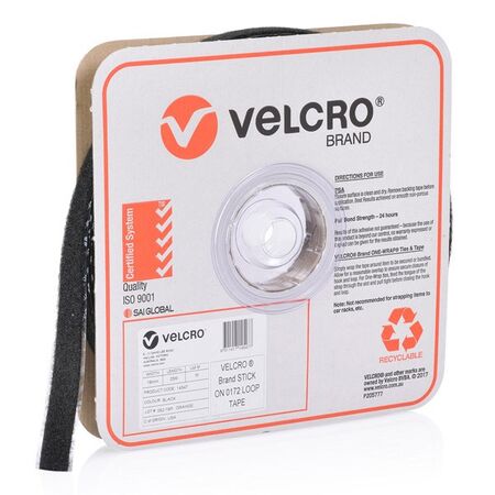 VELCRO LOOP, PS 0172 BLACK 19mm x 25m ROLL