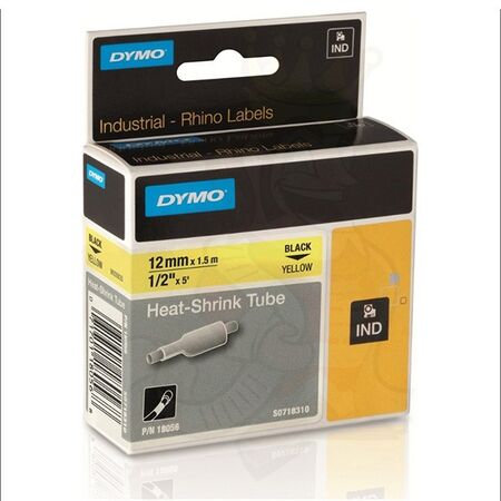 HEAT SHRINK TUBING, YELLOW 12mm x 1.5m