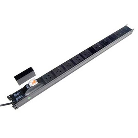 POWER RAIL, 10A, 20 OUTLET 15A PLUG, MCB, VERTICAL