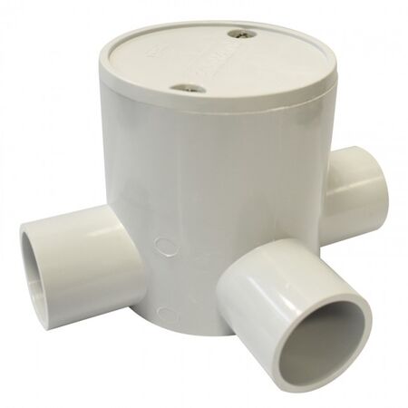 JUNCTION BOX PVC 25mm, 3 WAY DEEP GREY (10)