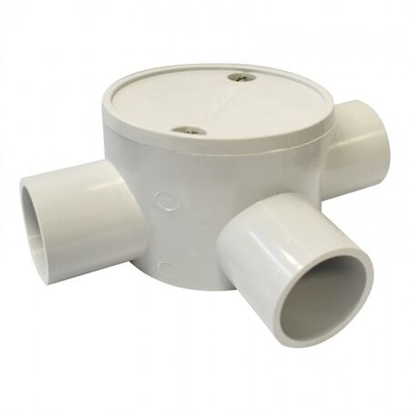 JUNCTION BOX PVC 25mm, 3 WAY SHALLOW GREY (10)