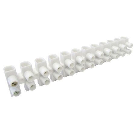 TERMINAL STRIP CONNECTOR 12 WAY 15A WHITE (10) PK
