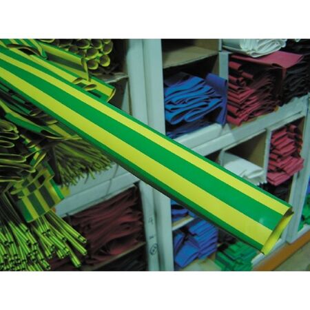 H/SHRINK TUBING, THIN WALL, GN/YELL, 12/6 x 1.2m