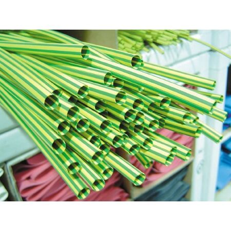 H/SHRINK TUBING, THIN WALL, GN/YELL, 8/4 x 1.2m