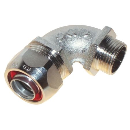 LIQUIDTIGHT FITTING, NP BRASS, 90DEG ANGLE 25mm (5)