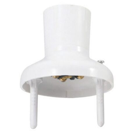 BATTEN LAMP HOLDER, WHITE WITH FASTENING PLUGS & SCREWS (10)