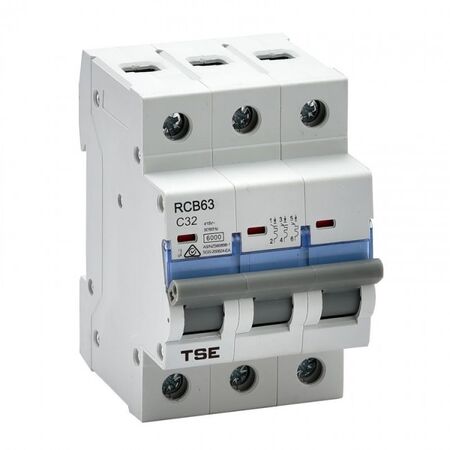 CIRCUIT BREAKER, MINIATURE 6KA 3 POLE, 32A, DIN MOUNTED (4)