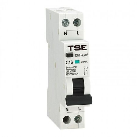 RESIDUAL CURRENT BREAKER, RCBO 1 POLE, 4.5KA, 20A, DIN,A TYPE