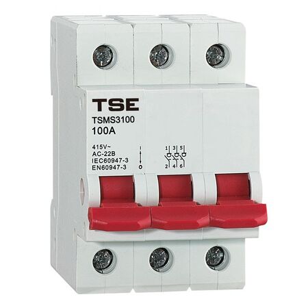 MAIN SWITCH, MINIATURE 3 POLE 100A DIN MOUNT (4)