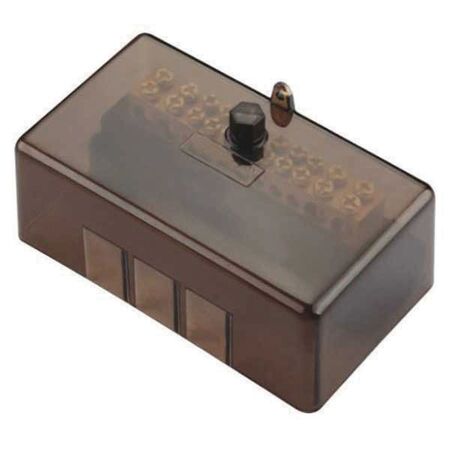 NEUTRAL LINK 14 HOLE BLACK WITH COVER, 100A/500V