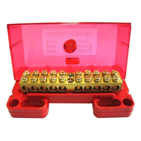 COVERED ACTIVE LINK - 10 x 16mm2 TUNNELS 100A, RED