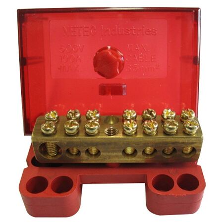 COVERED ACTIVE LINK, 1 x 35mm, 6 x 16mm2 TUNNELS 100A, RED