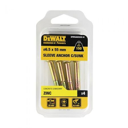 SLEEVE ANCHOR, CSK HEAD Z/P 6.5 x 55mm [4]