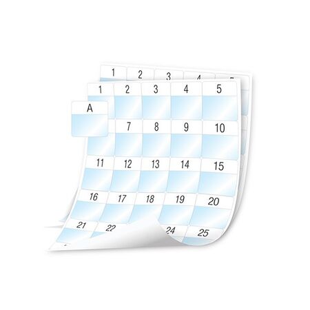 SHEET LABELS, WRAP, LAMINATED POLY, WHITE, 41 x 42mm [1008]