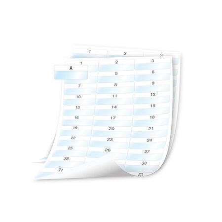 SHEET LABELS, WRAP, LAMINATED POLY, WHITE, 54 x 23mm [1008]