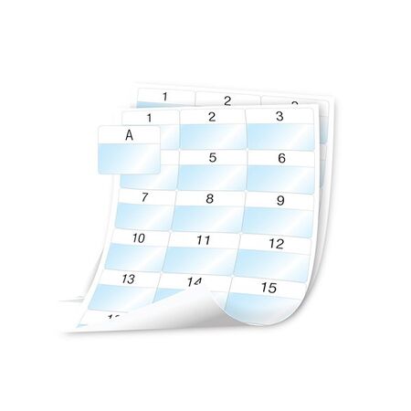 SHEET LABELS, WRAP, LAMINATED POLY, WHITE, 54 x 42mm [1008]
