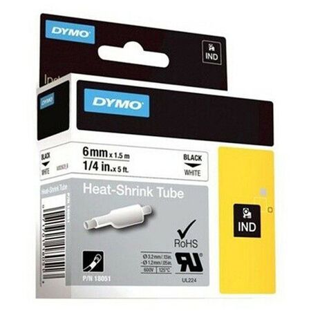 HEAT SHRINK TUBING, WHITE 6mm x 1.5m
