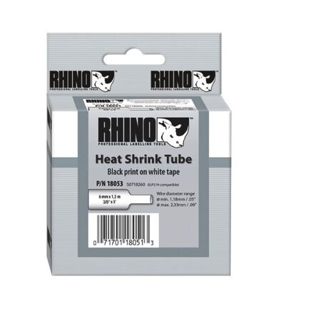 HEAT SHRINK TUBING, WHITE 9mm x 1.5m
