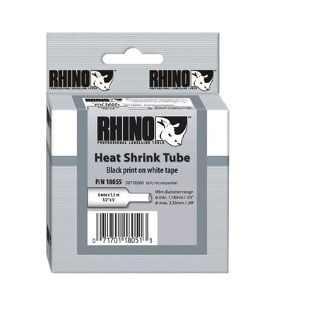 HEAT SHRINK TUBING, WHITE 12mm x 1.5m