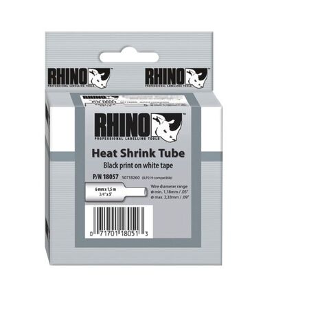 HEAT SHRINK TUBING, WHITE 19mm x 1.5m