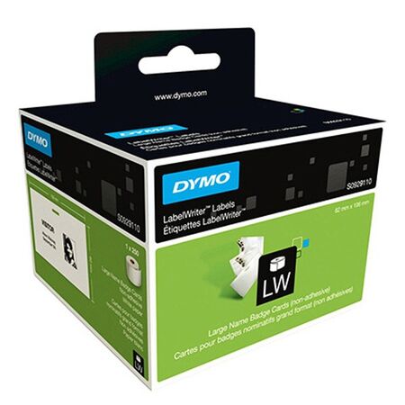 NAME BADGE LABEL, NON-ADHESIVE 62 x 105mm, 250 PER ROLL