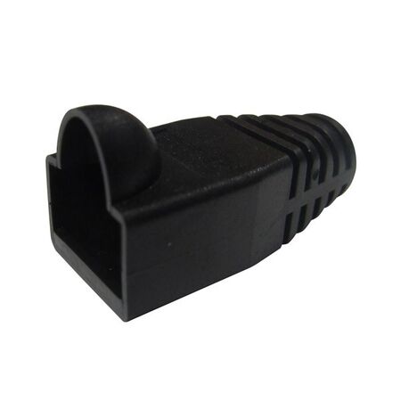 STRAIN RELIEF BOOT, RJ45 BLACK, [20] PACK