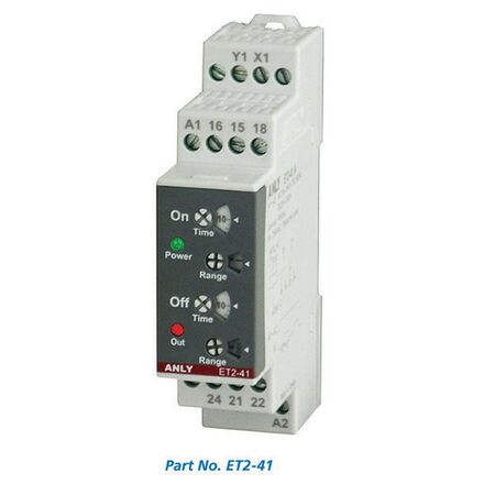 TIMER, TWIN 24-240VAC/DC 1S-300H, DIN RAIL MOUNTABLE