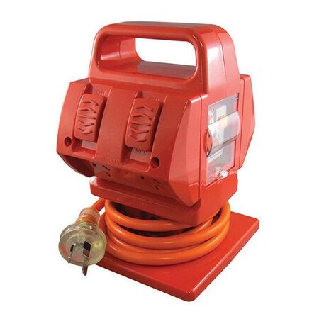 SAFETY SWITCH HEAVY DUTY 4 OUTLET IP53 RCD+MCB PROTECTED