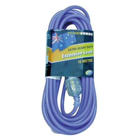 EXTENSION LEAD, 10m 15A EXTRA HEAVY DUTY, BLUE